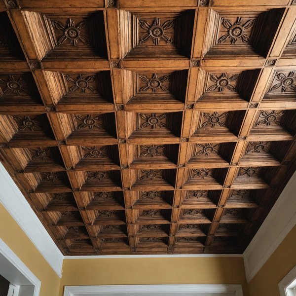 Comment restaurer un plafond à caissons en bois sans endommager sa patine?